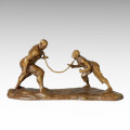 Eastern Statue Traditional Acrobatism Bronze Sculpture Tple-037